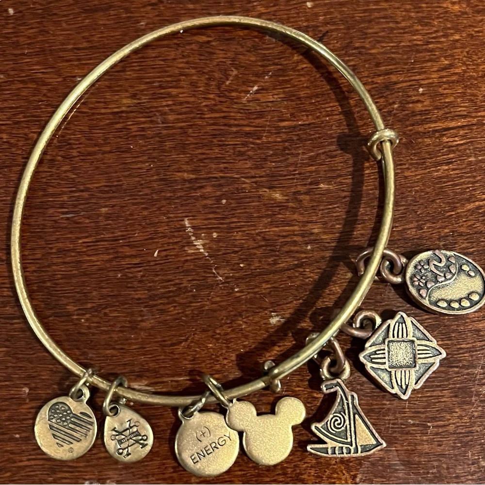 Disney Alex & Ani Gold Charm Bangle Bracelet